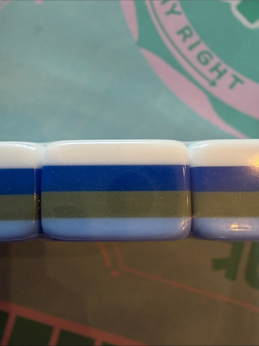 Pastel Mahjong Set on Turquoise  Game Mat - Picture 9 of 12